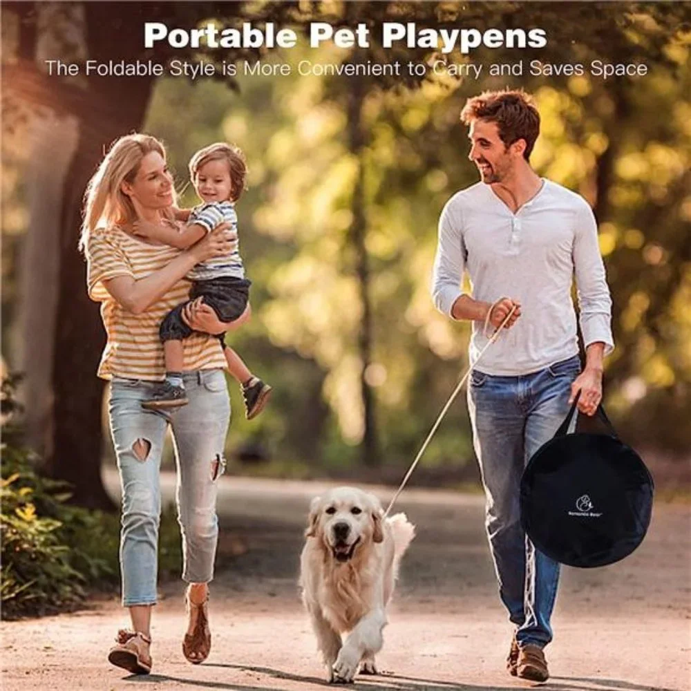 Foldable Dog Cat Playpens, Portable Exercise Kennel Tent Water-Resistant, Green